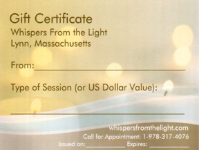 Whispers From the Light Gift Certificate